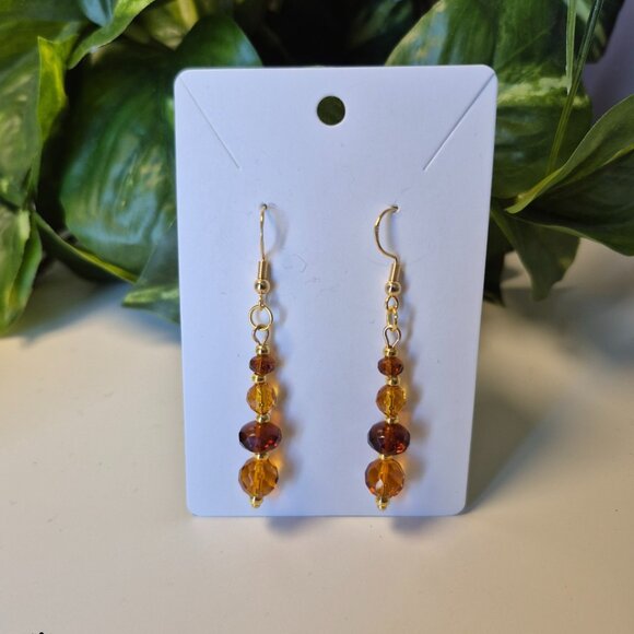 Sunset Orange Upcycled Earrings - Picture 7 of 7